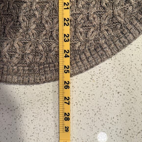 Jeanne Pierre Textured Cotton Knit Women Sweater M Taupe Gray Cozy Neutral Fall - Picture 6 of 7